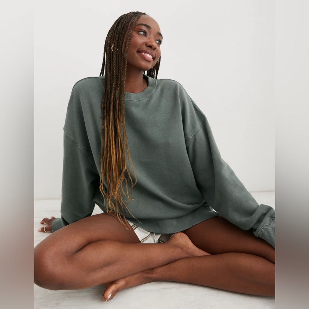 Aerie The Chill Crew Sweatshirt Oversized XXS - Picture 1 of 6